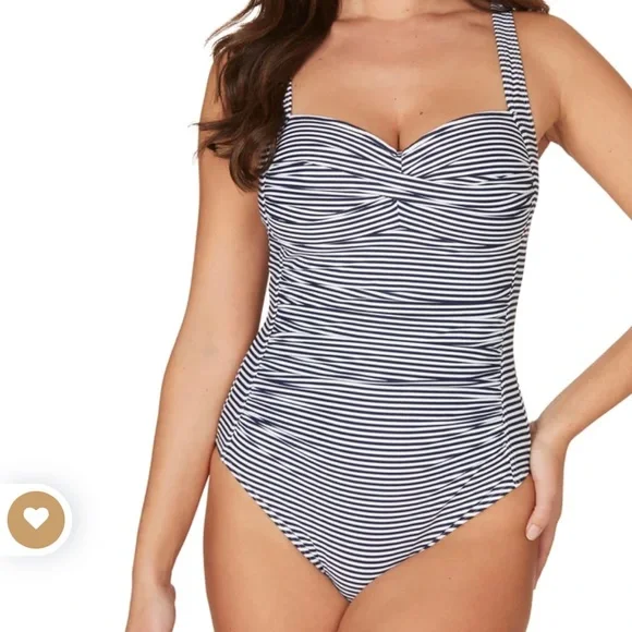 NWT Nip Tuck Swimsuit Joanne 6 blue stripe one-piece multicup fit slimming - Picture 10 of 10